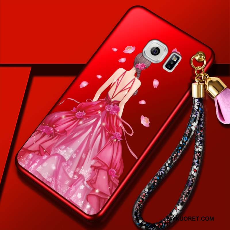 Kuori Samsung Galaxy S6 Pehmeä Neste Trendi Punainen, Kotelo Samsung Galaxy S6 Suojaus Persoonallisuus Puhelimen Kuoret