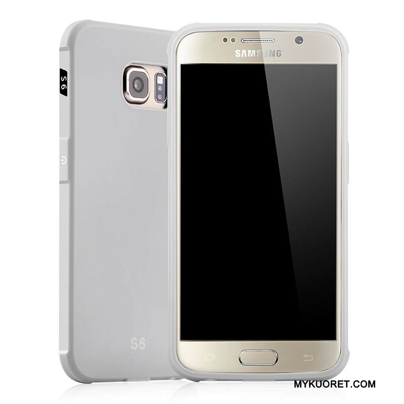 Kuori Samsung Galaxy S6 Pehmeä Neste Vaalean Murtumaton, Kotelo Samsung Galaxy S6 Kohokuviointi Pesty Suede Suupaltti