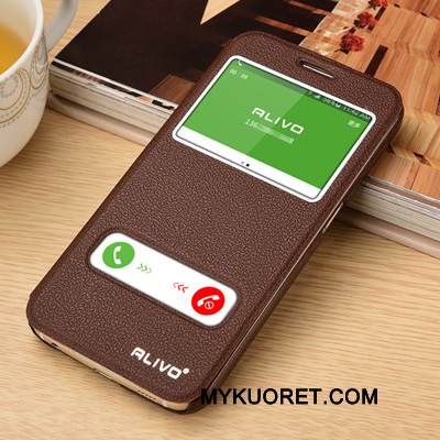 Kuori Samsung Galaxy S6 Suojaus Tummansininen Puhelimen Kuoret, Kotelo Samsung Galaxy S6 Nahka