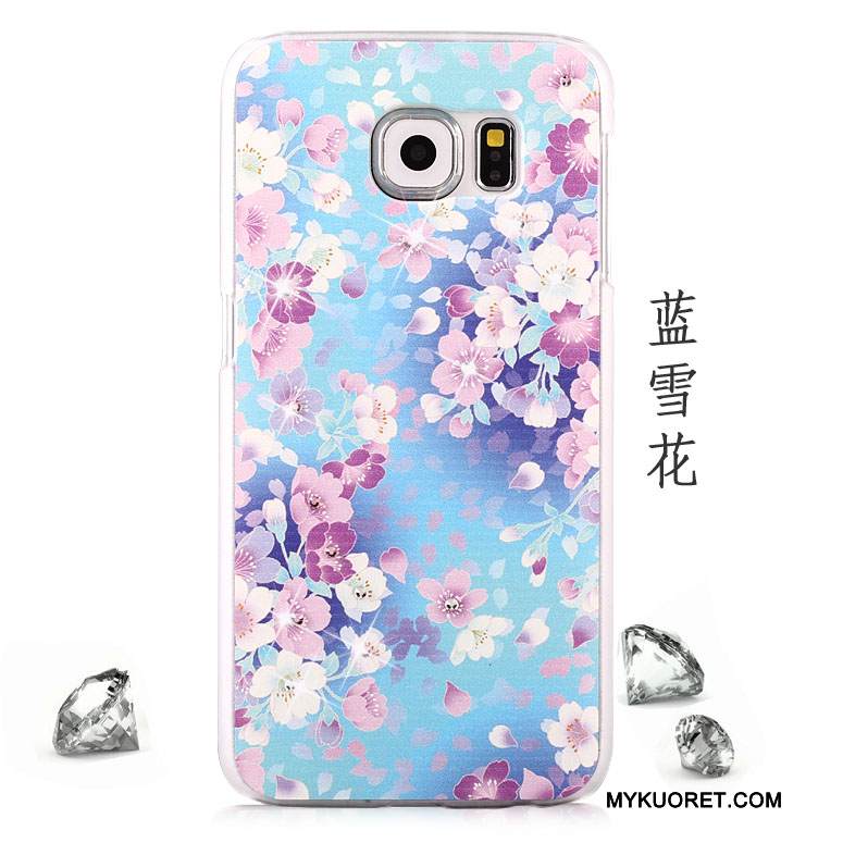 Kuori Samsung Galaxy S6 Suojaus Violetti Pesty Suede, Kotelo Samsung Galaxy S6 Maalaus Puhelimen Kuoret Murtumaton