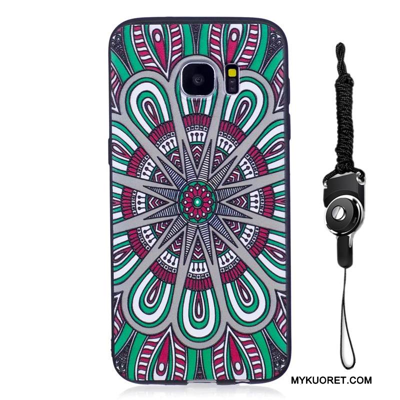 Kuori Samsung Galaxy S7 Edge Kohokuviointi Pesty Suede Puhelimen Kuoret, Kotelo Samsung Galaxy S7 Edge Sarjakuva Jauhe