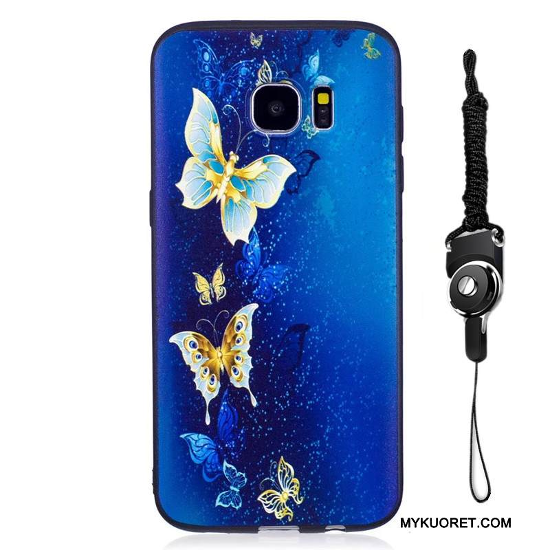 Kuori Samsung Galaxy S7 Edge Kohokuviointi Pesty Suede Puhelimen Kuoret, Kotelo Samsung Galaxy S7 Edge Sarjakuva Jauhe