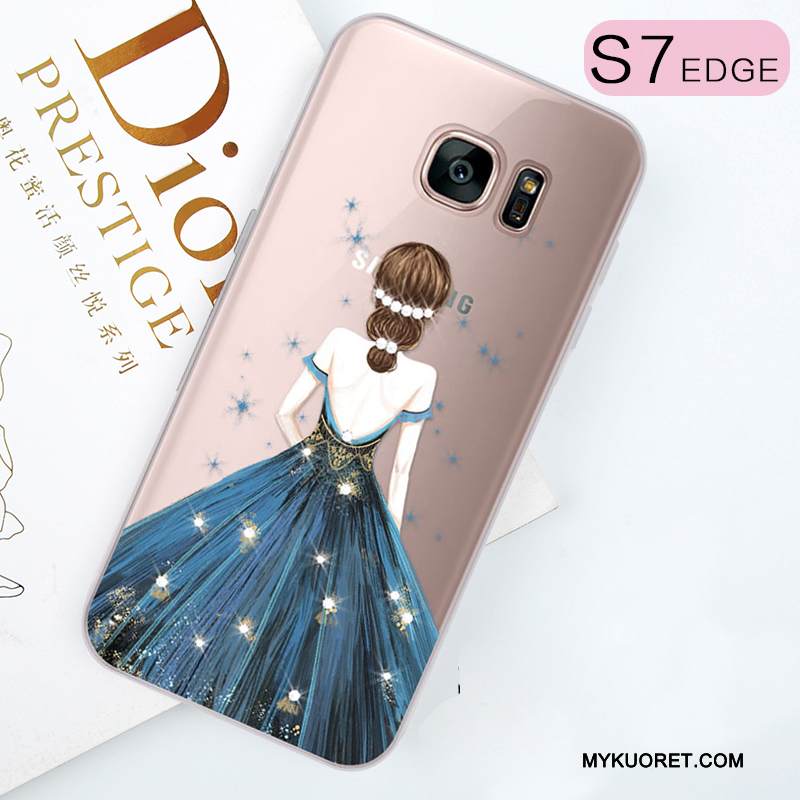 Kuori Samsung Galaxy S7 Edge Laukut Ihana Trendi, Kotelo Samsung Galaxy S7 Edge Strassi Violetti Puhelimen Kuoret