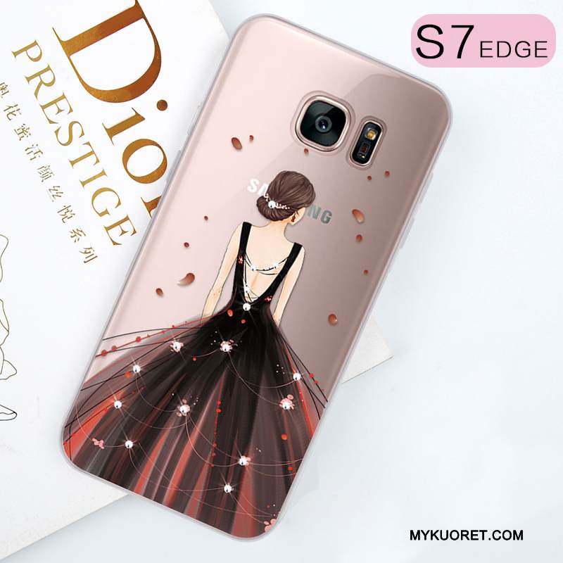 Kuori Samsung Galaxy S7 Edge Laukut Ihana Trendi, Kotelo Samsung Galaxy S7 Edge Strassi Violetti Puhelimen Kuoret