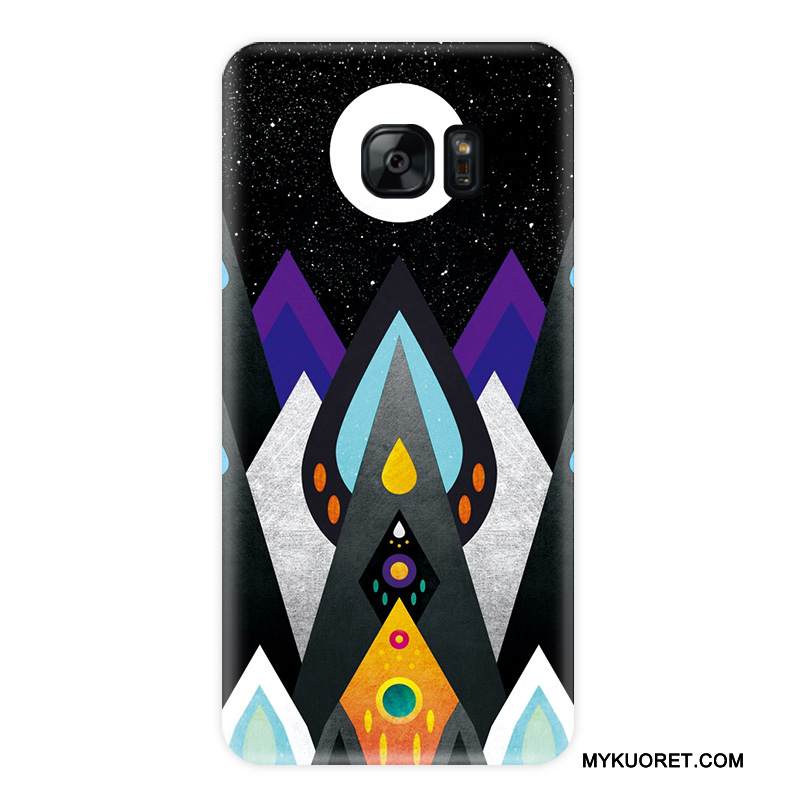 Kuori Samsung Galaxy S7 Edge Laukut Murtumaton Persoonallisuus, Kotelo Samsung Galaxy S7 Edge Suojaus Violetti Pesty Suede