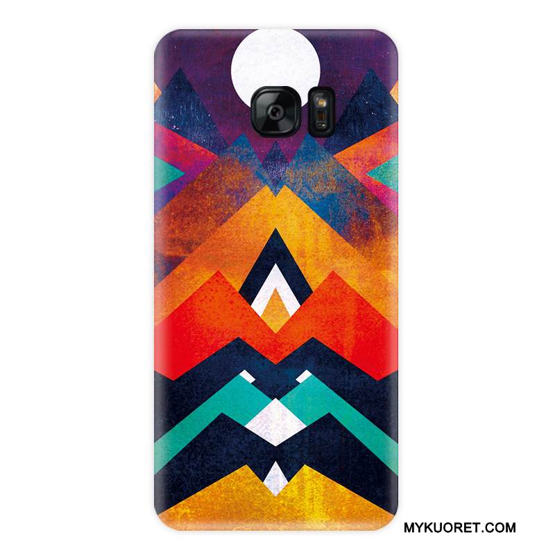 Kuori Samsung Galaxy S7 Edge Laukut Murtumaton Persoonallisuus, Kotelo Samsung Galaxy S7 Edge Suojaus Violetti Pesty Suede