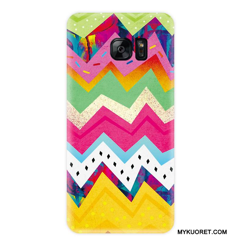 Kuori Samsung Galaxy S7 Edge Laukut Murtumaton Persoonallisuus, Kotelo Samsung Galaxy S7 Edge Suojaus Violetti Pesty Suede