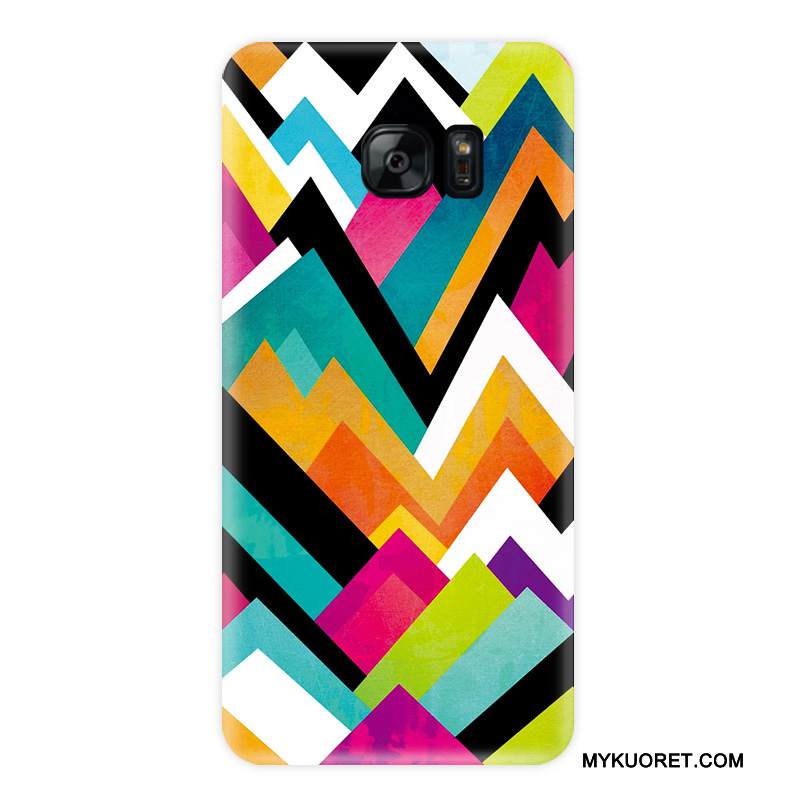 Kuori Samsung Galaxy S7 Edge Laukut Murtumaton Persoonallisuus, Kotelo Samsung Galaxy S7 Edge Suojaus Violetti Pesty Suede