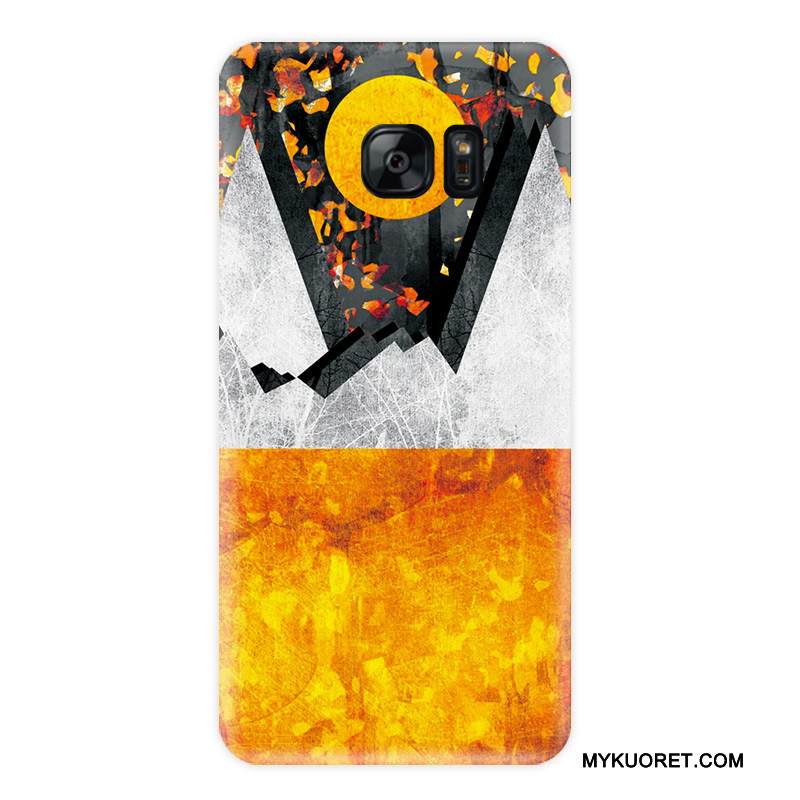 Kuori Samsung Galaxy S7 Edge Laukut Murtumaton Persoonallisuus, Kotelo Samsung Galaxy S7 Edge Suojaus Violetti Pesty Suede