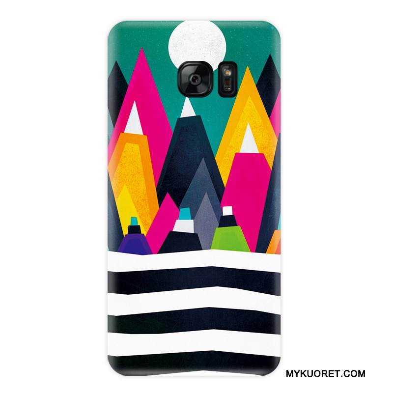 Kuori Samsung Galaxy S7 Edge Laukut Murtumaton Persoonallisuus, Kotelo Samsung Galaxy S7 Edge Suojaus Violetti Pesty Suede