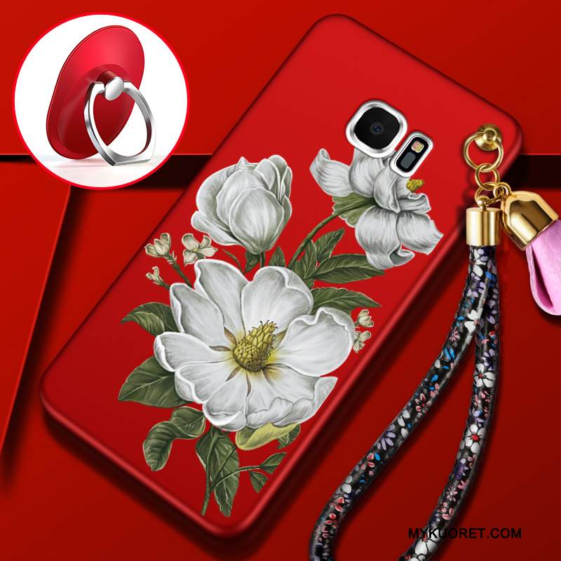 Kuori Samsung Galaxy S7 Edge Laukut Murtumaton Puhelimen Kuoret, Kotelo Samsung Galaxy S7 Edge Pehmeä Neste Punainen