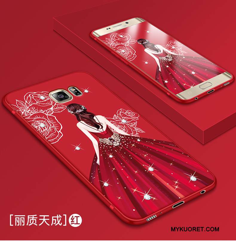 Kuori Samsung Galaxy S7 Edge Laukut Murtumaton Puhelimen Kuoret, Kotelo Samsung Galaxy S7 Edge Silikoni Punainen