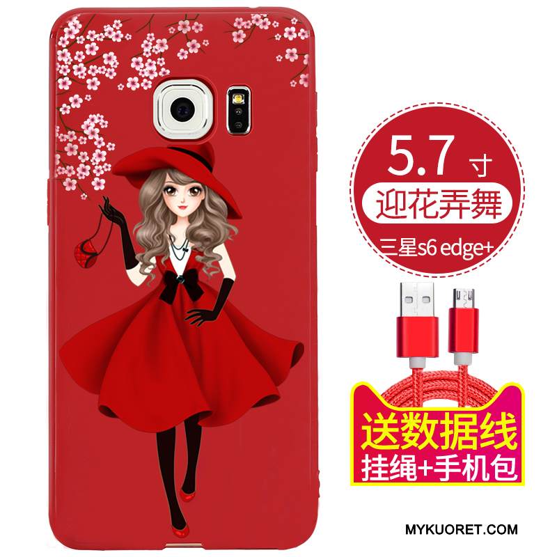 Kuori Samsung Galaxy S7 Edge Laukut Musta Punainen, Kotelo Samsung Galaxy S7 Edge Silikoni Murtumaton Puhelimen Kuoret