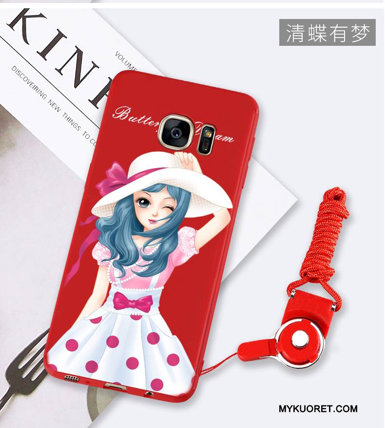 Kuori Samsung Galaxy S7 Edge Laukut Musta Punainen, Kotelo Samsung Galaxy S7 Edge Silikoni Murtumaton Puhelimen Kuoret