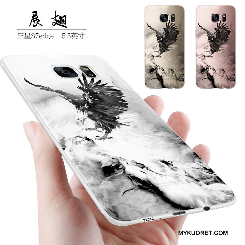 Kuori Samsung Galaxy S7 Edge Luova Murtumaton Sininen, Kotelo Samsung Galaxy S7 Edge Silikoni Persoonallisuus Puhelimen Kuoret