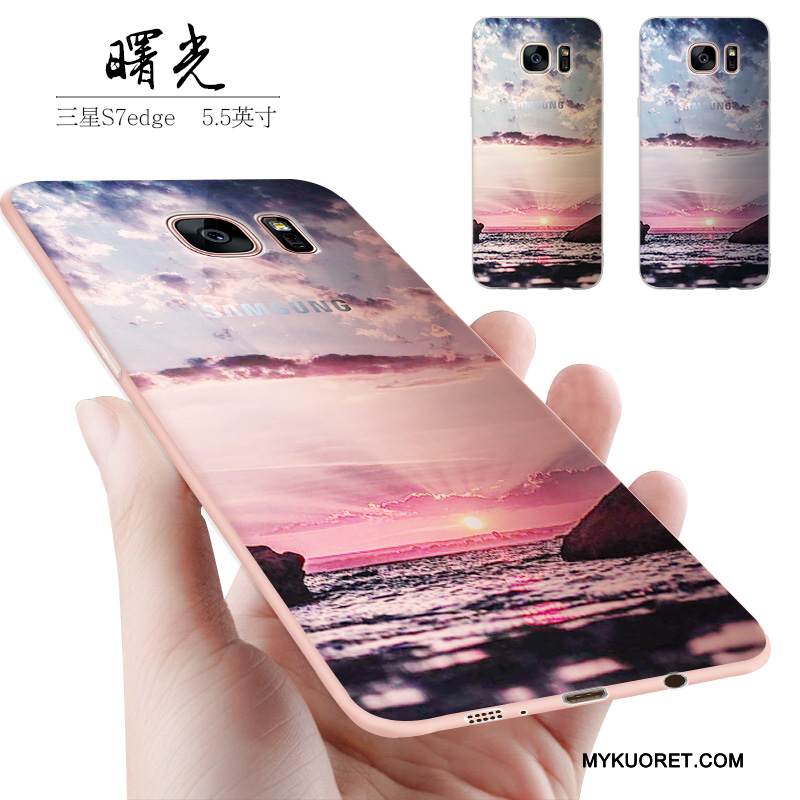 Kuori Samsung Galaxy S7 Edge Luova Murtumaton Sininen, Kotelo Samsung Galaxy S7 Edge Silikoni Persoonallisuus Puhelimen Kuoret