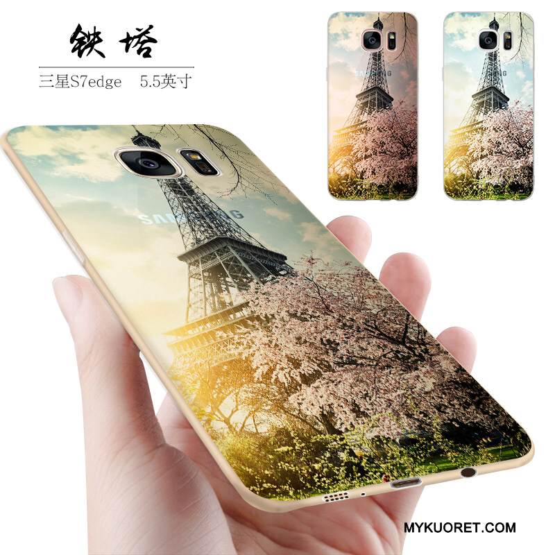 Kuori Samsung Galaxy S7 Edge Luova Murtumaton Sininen, Kotelo Samsung Galaxy S7 Edge Silikoni Persoonallisuus Puhelimen Kuoret