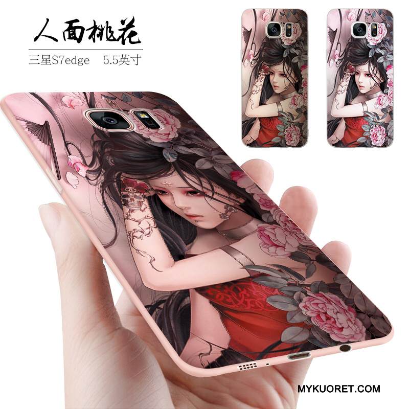 Kuori Samsung Galaxy S7 Edge Luova Murtumaton Sininen, Kotelo Samsung Galaxy S7 Edge Silikoni Persoonallisuus Puhelimen Kuoret