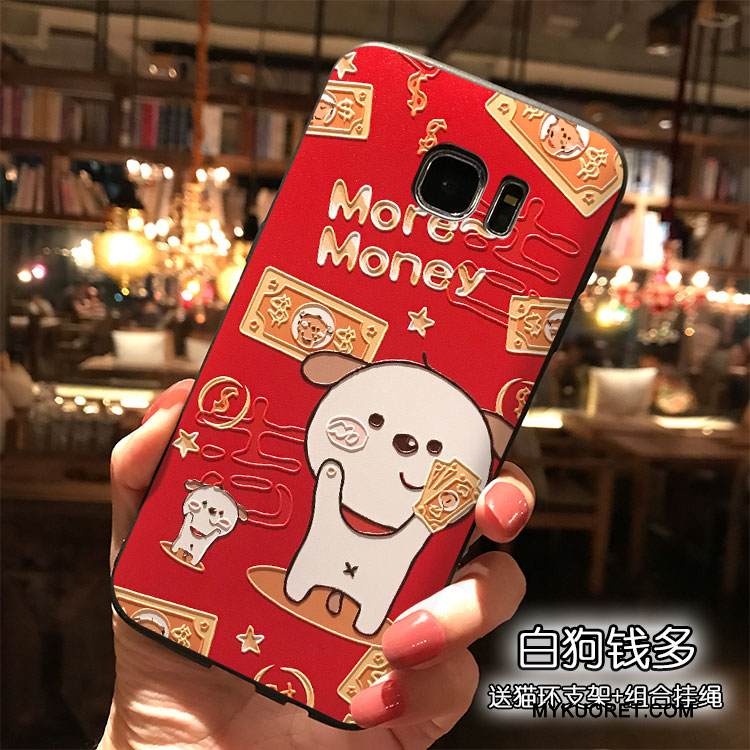 Kuori Samsung Galaxy S7 Edge Luova Puhelimen Kuoret Punainen, Kotelo Samsung Galaxy S7 Edge Silikoni Ripustettavat Koristeet Trendi