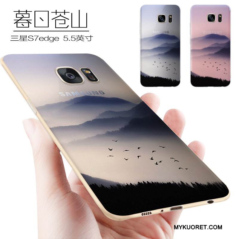 Kuori Samsung Galaxy S7 Edge Luova Violetti Trendi, Kotelo Samsung Galaxy S7 Edge Silikoni Persoonallisuus Puhelimen Kuoret