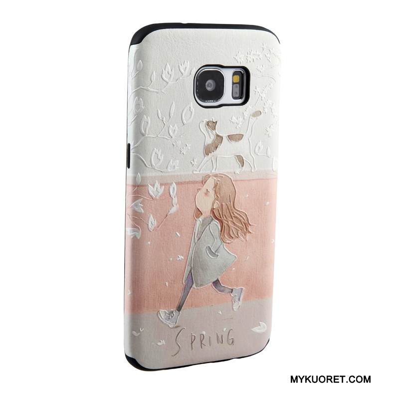 Kuori Samsung Galaxy S7 Edge Maalaus Trendi Keltainen, Kotelo Samsung Galaxy S7 Edge Sarjakuva Puhelimen Kuoret