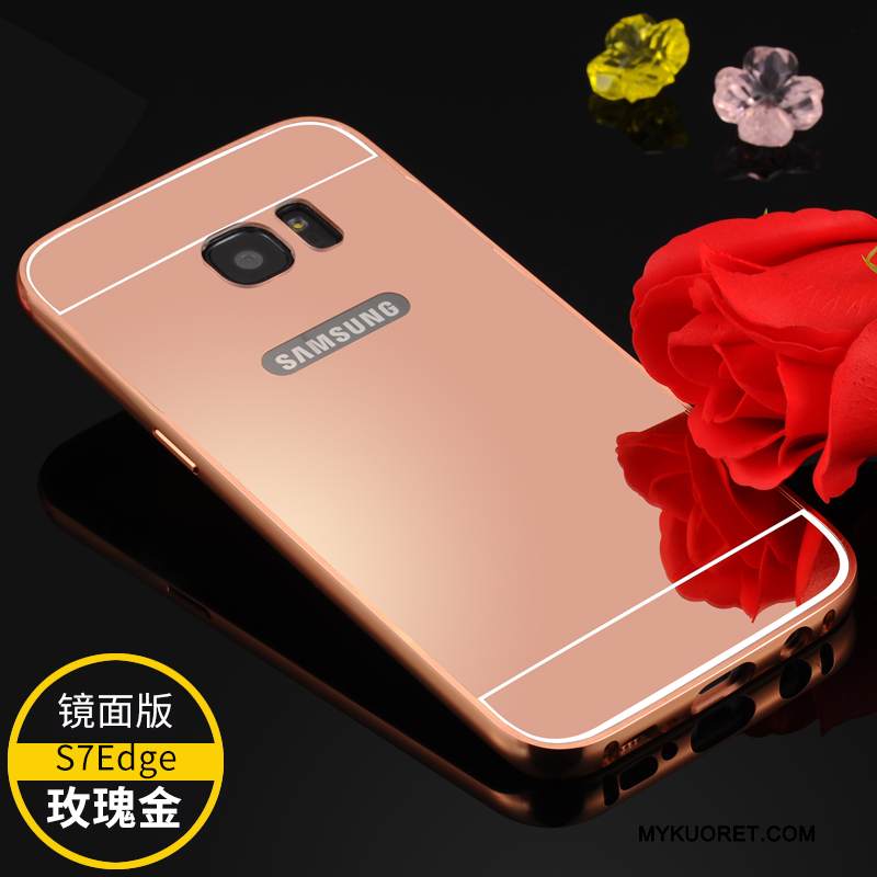 Kuori Samsung Galaxy S7 Edge Metalli Murtumaton Kulta, Kotelo Samsung Galaxy S7 Edge Suojaus Kehys Puhelimen Kuoret