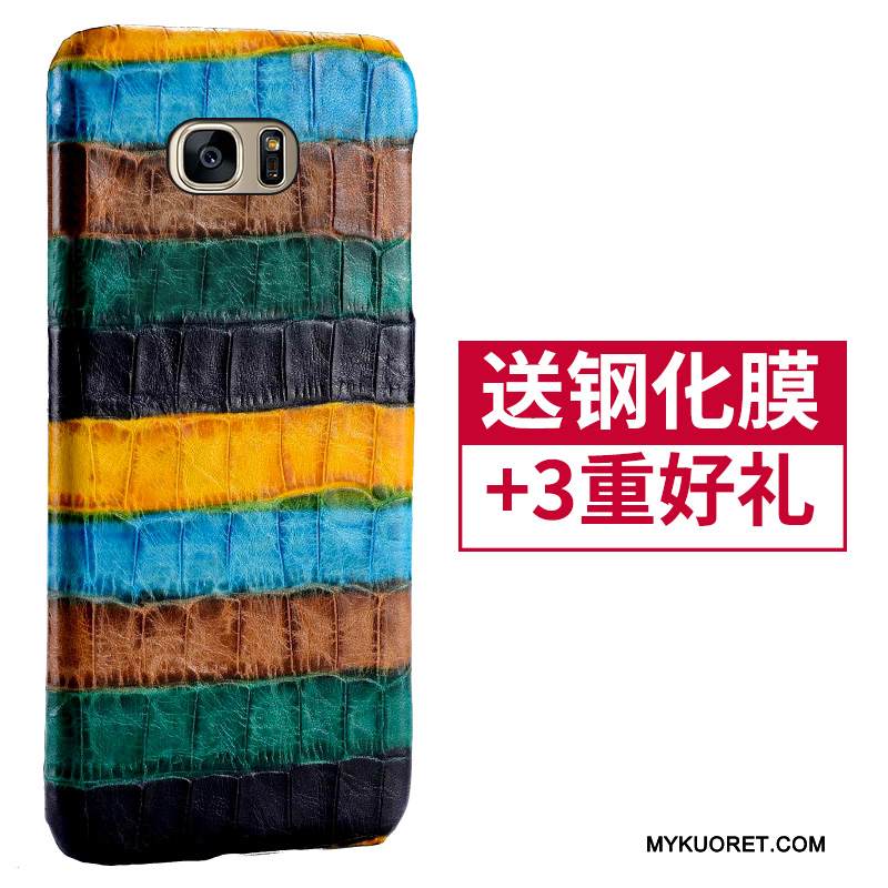 Kuori Samsung Galaxy S7 Edge Nahka Kova Puhelimen Kuoret, Kotelo Samsung Galaxy S7 Edge Suojaus Muokata Takakansi