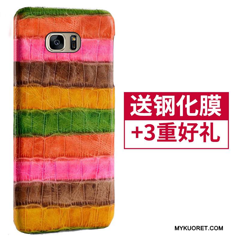 Kuori Samsung Galaxy S7 Edge Nahka Kova Puhelimen Kuoret, Kotelo Samsung Galaxy S7 Edge Suojaus Muokata Takakansi