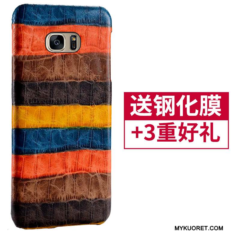 Kuori Samsung Galaxy S7 Edge Nahka Kova Puhelimen Kuoret, Kotelo Samsung Galaxy S7 Edge Suojaus Muokata Takakansi