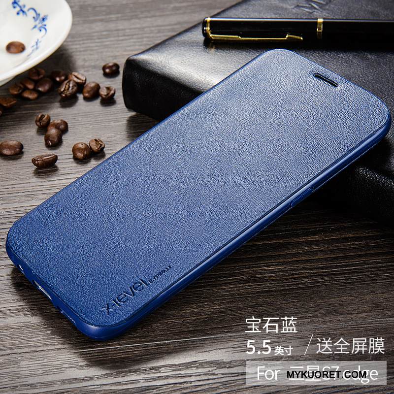 Kuori Samsung Galaxy S7 Edge Nahka Puhelimen Kuoret Murtumaton, Kotelo Samsung Galaxy S7 Edge Suojaus Ultra Kulta