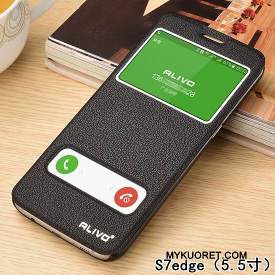 Kuori Samsung Galaxy S7 Edge Nahka Puhelimen Kuoret Murtumaton, Kotelo Samsung Galaxy S7 Edge Suojaus 说
