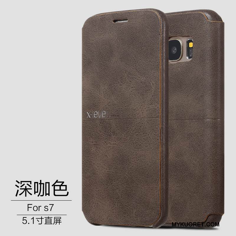 Kuori Samsung Galaxy S7 Edge Nahka Puhelimen Kuoret Ohut, Kotelo Samsung Galaxy S7 Edge Kuoret Ultra Murtumaton