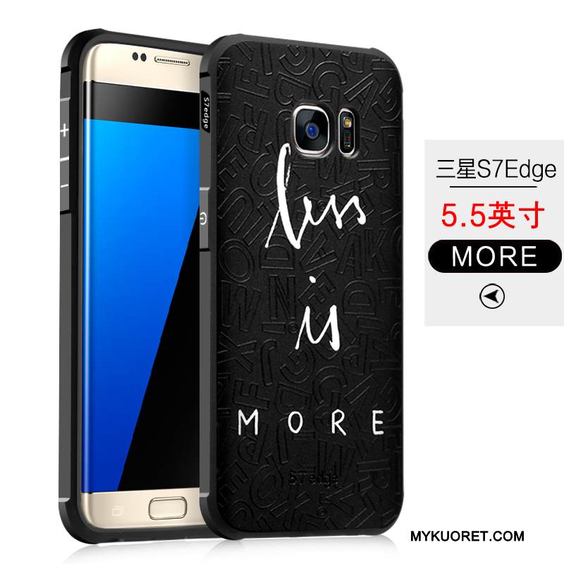 Kuori Samsung Galaxy S7 Edge Pehmeä Neste Murtumaton Musta, Kotelo Samsung Galaxy S7 Edge Suojaus Puhelimen Kuoret