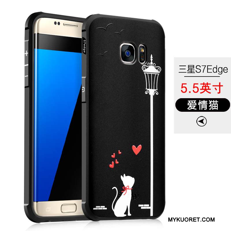Kuori Samsung Galaxy S7 Edge Pehmeä Neste Murtumaton Musta, Kotelo Samsung Galaxy S7 Edge Suojaus Puhelimen Kuoret