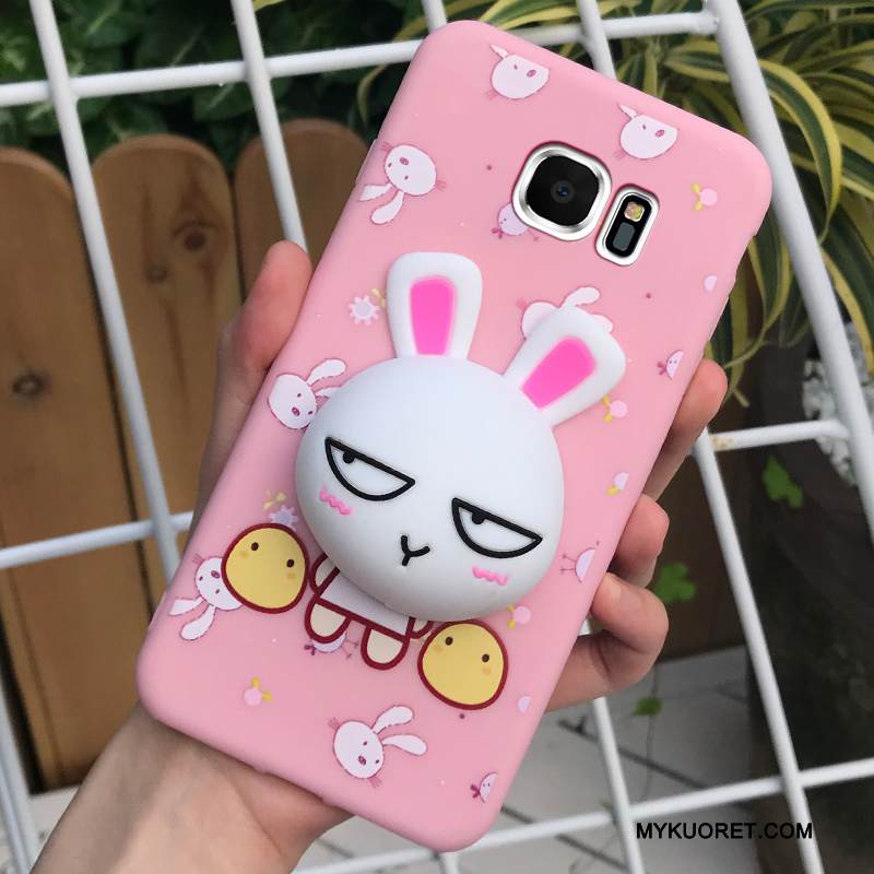 Kuori Samsung Galaxy S7 Edge Pehmeä Neste Murtumaton Ripustettava Kaula, Kotelo Samsung Galaxy S7 Edge Silikoni Pesty Suede Jauhe