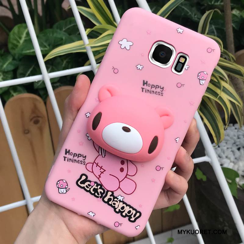 Kuori Samsung Galaxy S7 Edge Pehmeä Neste Murtumaton Ripustettava Kaula, Kotelo Samsung Galaxy S7 Edge Silikoni Pesty Suede Jauhe