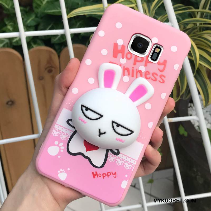 Kuori Samsung Galaxy S7 Edge Pehmeä Neste Murtumaton Ripustettava Kaula, Kotelo Samsung Galaxy S7 Edge Silikoni Pesty Suede Jauhe