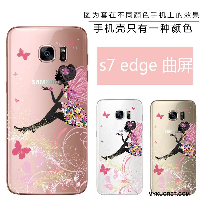 Kuori Samsung Galaxy S7 Edge Pehmeä Neste Murtumaton Uusi, Kotelo Samsung Galaxy S7 Edge Kohokuviointi Jauhe Kauneus