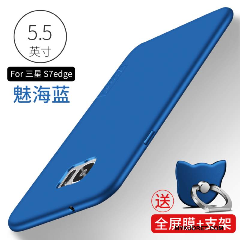 Kuori Samsung Galaxy S7 Edge Pehmeä Neste Musta Puhelimen Kuoret, Kotelo Samsung Galaxy S7 Edge Silikoni Pesty Suede Ohut