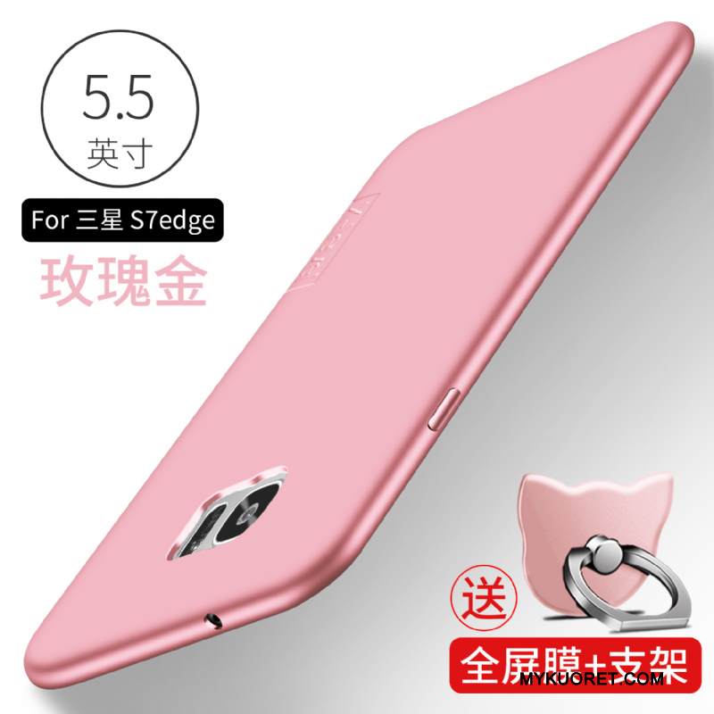 Kuori Samsung Galaxy S7 Edge Pehmeä Neste Musta Puhelimen Kuoret, Kotelo Samsung Galaxy S7 Edge Silikoni Pesty Suede Ohut