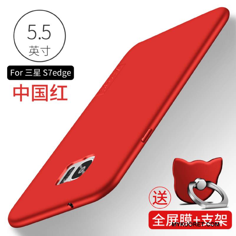 Kuori Samsung Galaxy S7 Edge Pehmeä Neste Musta Puhelimen Kuoret, Kotelo Samsung Galaxy S7 Edge Silikoni Pesty Suede Ohut