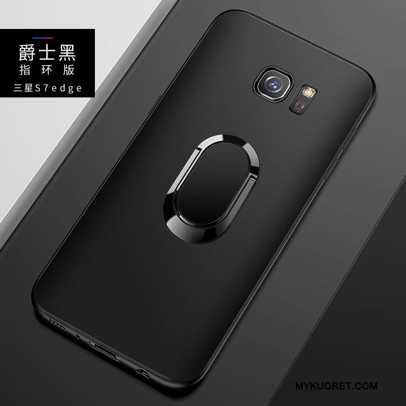 Kuori Samsung Galaxy S7 Edge Pehmeä Neste Musta Trendi, Kotelo Samsung Galaxy S7 Edge Silikoni Puhelimen Kuoret Pesty Suede