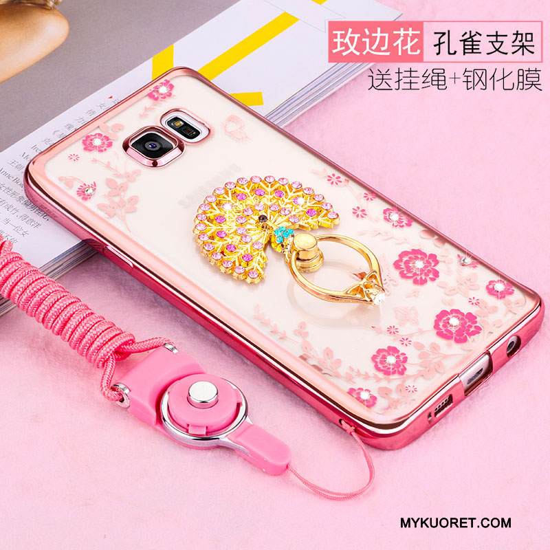 Kuori Samsung Galaxy S7 Edge Pehmeä Neste Puhelimen Kuoret Ripustettavat Koristeet, Kotelo Samsung Galaxy S7 Edge Suojaus Kulta