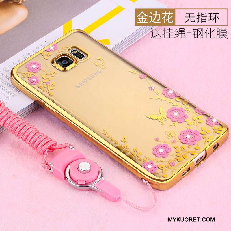 Kuori Samsung Galaxy S7 Edge Pehmeä Neste Puhelimen Kuoret Ripustettavat Koristeet, Kotelo Samsung Galaxy S7 Edge Suojaus Kulta