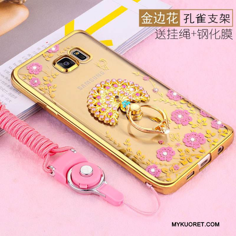 Kuori Samsung Galaxy S7 Edge Pehmeä Neste Puhelimen Kuoret Ripustettavat Koristeet, Kotelo Samsung Galaxy S7 Edge Suojaus Kulta