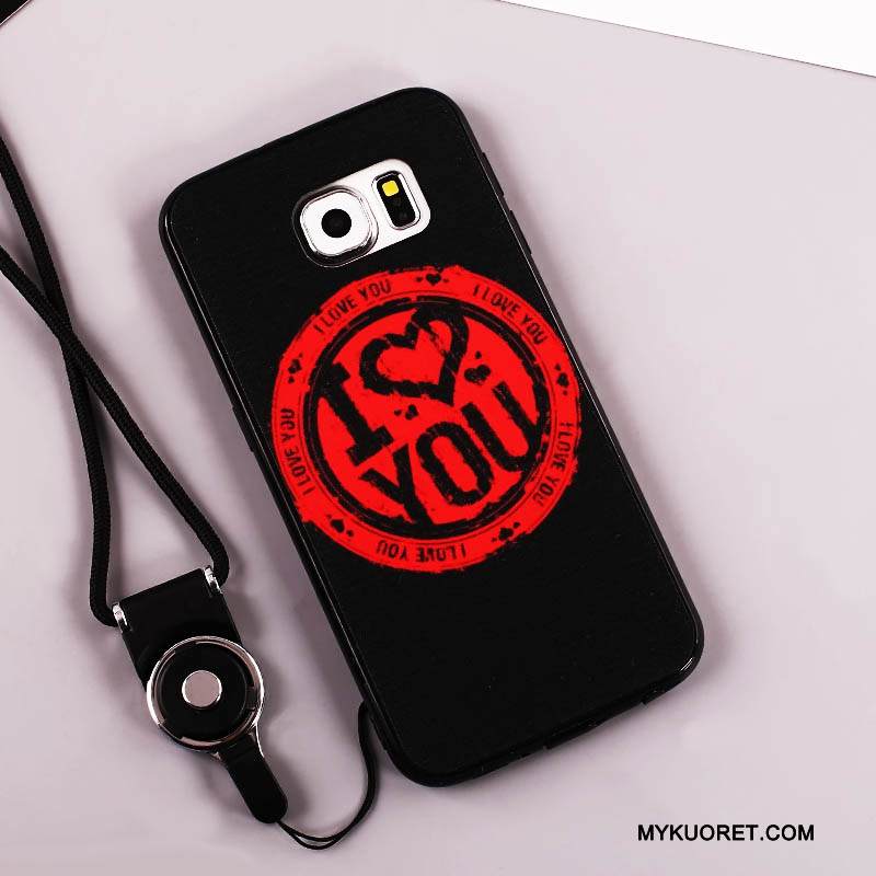 Kuori Samsung Galaxy S7 Edge Pehmeä Neste Rengas Puhelimen Kuoret, Kotelo Samsung Galaxy S7 Edge Suojaus Musta Ripustettavat Koristeet