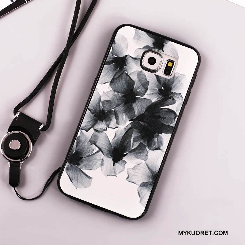 Kuori Samsung Galaxy S7 Edge Pehmeä Neste Rengas Puhelimen Kuoret, Kotelo Samsung Galaxy S7 Edge Suojaus Musta Ripustettavat Koristeet