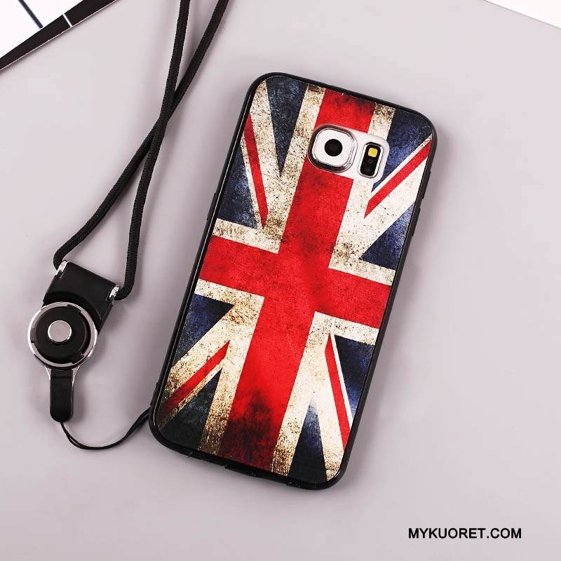 Kuori Samsung Galaxy S7 Edge Pehmeä Neste Rengas Puhelimen Kuoret, Kotelo Samsung Galaxy S7 Edge Suojaus Musta Ripustettavat Koristeet