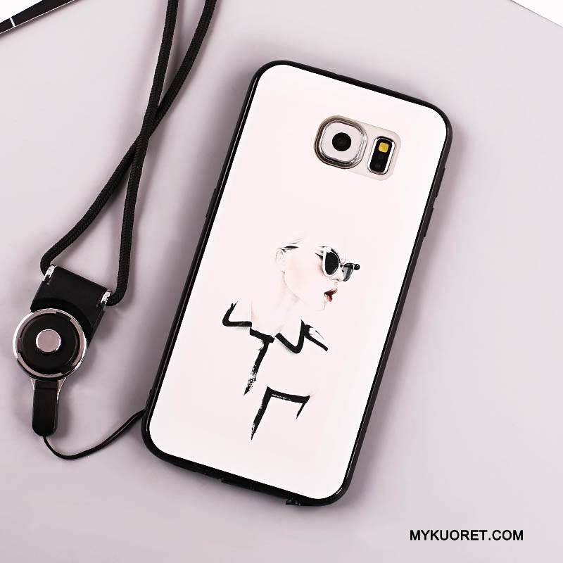 Kuori Samsung Galaxy S7 Edge Pehmeä Neste Rengas Puhelimen Kuoret, Kotelo Samsung Galaxy S7 Edge Suojaus Musta Ripustettavat Koristeet