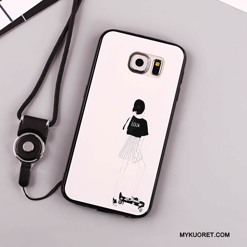 Kuori Samsung Galaxy S7 Edge Pehmeä Neste Rengas Puhelimen Kuoret, Kotelo Samsung Galaxy S7 Edge Suojaus Musta Ripustettavat Koristeet